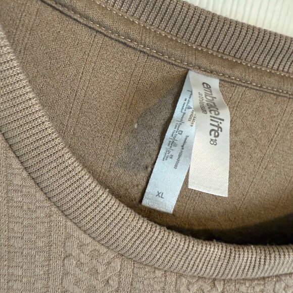 Embrace Life Athleisure Women's Long Sleeve Sweater, Tan, XL - Picture 2 of 7